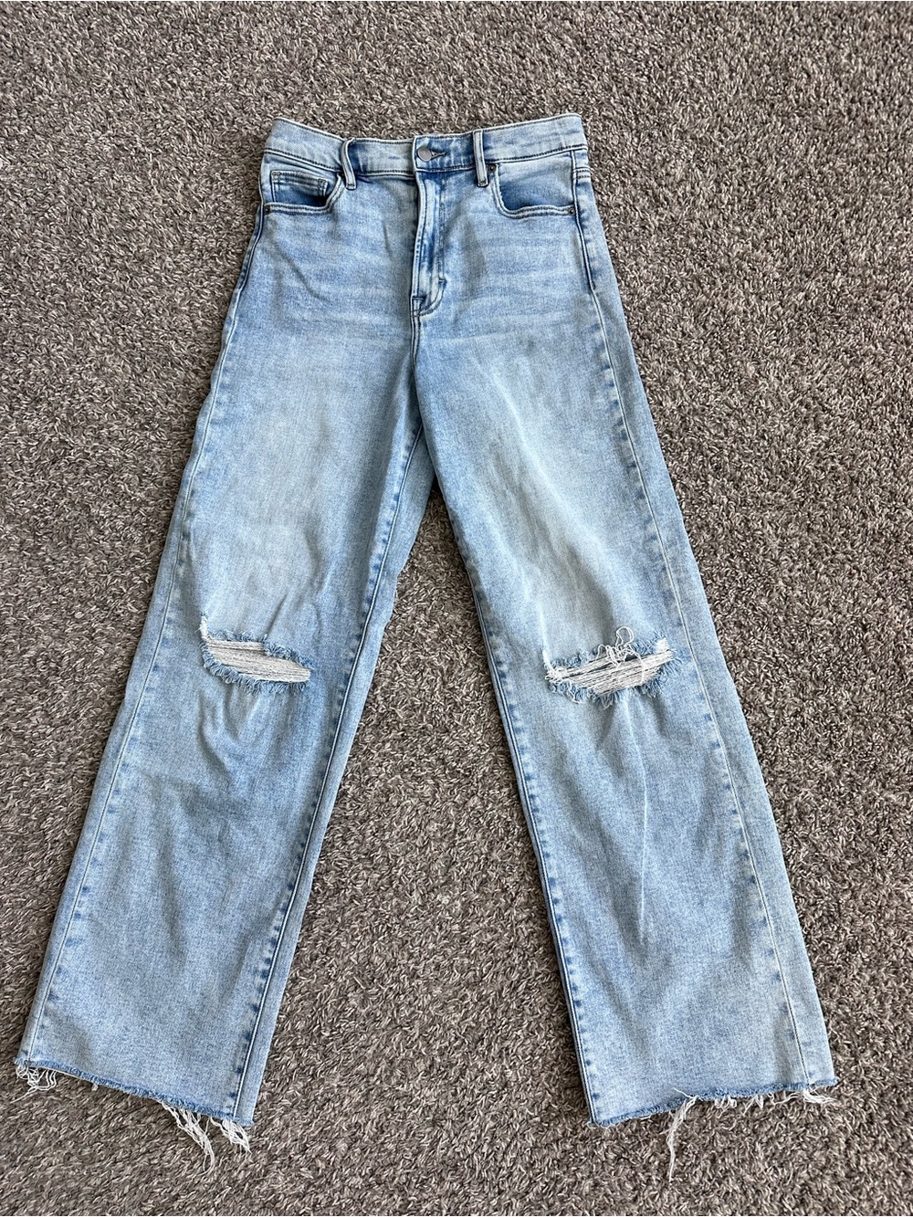 Altar'd State Light Blue Distressed Wide Leg Jeans
